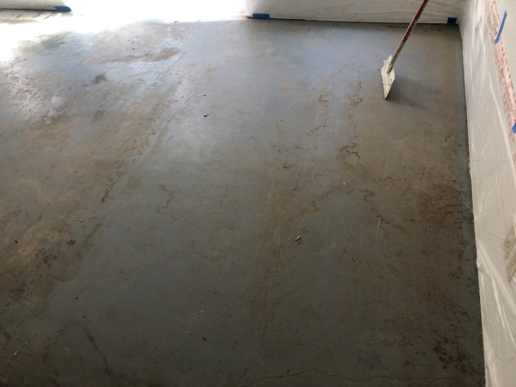 Painted concrete before polsihing